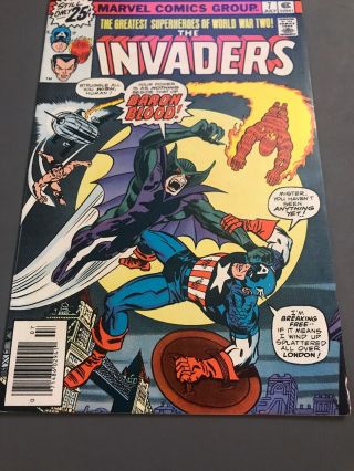 Marvel Comics 1976,  The Invaders 7,  VF,  1st Appearance Baron Blood (9.  2 - 9.  6) 3