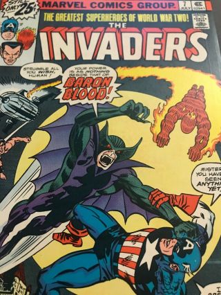 Marvel Comics 1976,  The Invaders 7,  VF,  1st Appearance Baron Blood (9.  2 - 9.  6) 4