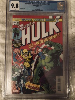 The Incredible Hulk 181 (facsimile Edition) Cgc 9.  8