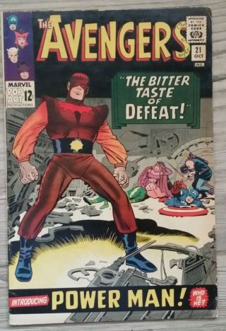 Marvel Comics Avengers 21 Silver Age (1965) Comic Jack Kirby Stan Lee Power Man