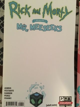 RICK AND MORTY - MR MEESEEKS Variant Cover SDCC 2019 EXCLUSIVE Comic Con ONI 2