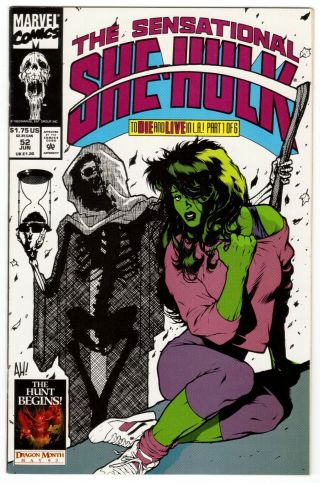 The Sensational She - Hulk 52 (marvel 1993) Adam Hughes Cover Nm - 9.  2