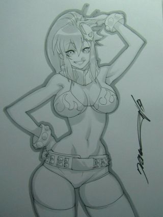 Yoko Littner Gurren Lagann Girl Sexy Busty Sketch Pinup - Daikon Art
