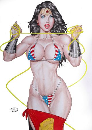 Wonder Woman By Rud - Art Pinup Drawing Comic