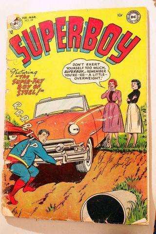 Superboy 24 1953 Pr Golden Age Dc Comics Detached Cover