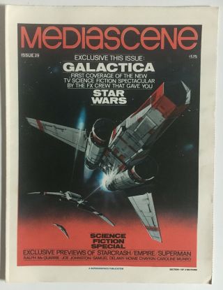 Mediascene 29 Jan - Feb 1978 Battlestar Galactica,  Superman,  Howard Chaykin - Vg