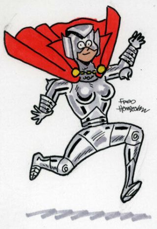 Fred Hembeck Sketch Card: Iron Maiden,  Running (thunder Agents) 1/1