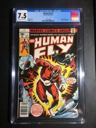 The Human Fly 1 1977 Marvel Comics Book Cgc Graded 7.  5 Slab