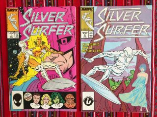 Silver Surfer 1 - 2,  1987,  Marvel Comics - Signed By Artist Marshall Rogers Vf