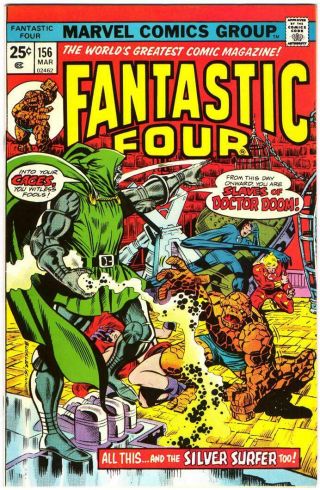 Fantastic Four 156 Vf/nm 9.  0 Hi Grade Dr Doom Buckler Giacoia Marvel Bronze Bin
