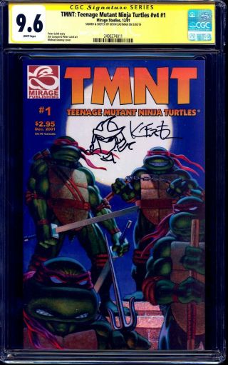 Tmnt Teenage Mutant Ninja Turtles 1 Cgc Ss 9.  6 Signed Shredder Sketch Eastman