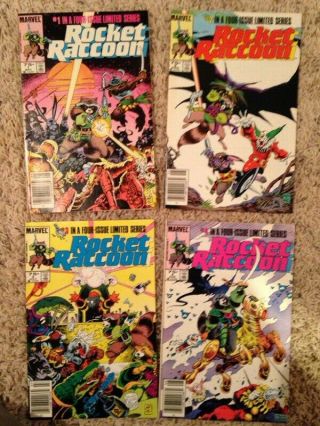 Rocket Raccoon Vol.  1,  1985 Series 1,  2,  3,  4,  In A 4 Issue Limited Series Vf/vf,