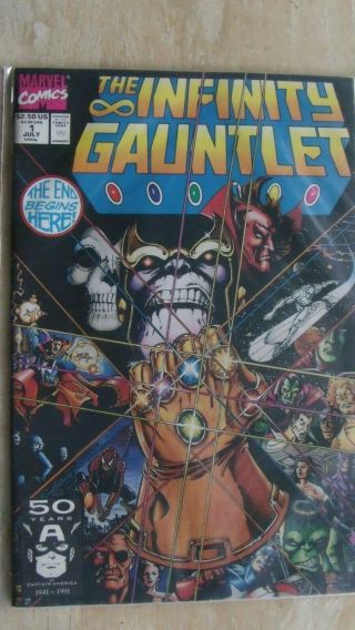 The Infinity Gauntlet Mini Series.  Issues 1,  2,  & 3 1991 Grade 9