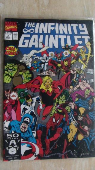 The Infinity Gauntlet Mini Series.  Issues 1,  2,  & 3 1991 Grade 9 3