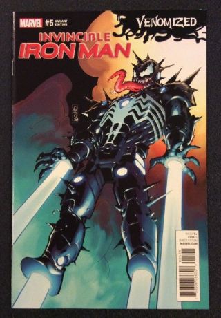 Invincible Iron Man 5 Comic Book Venomized Variant Marvel 2017 Never Read Nm