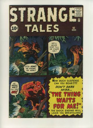Strange Tales 92 - 1962 Marvel Comics - Stan Lee/jack Kirby -