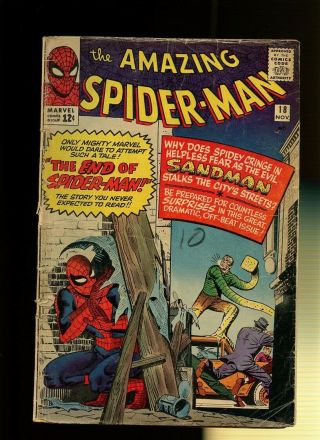 Spider - Man 18 Gd 1.  8 1 Book 1st Ned Leeds Stan Lee & Steve Ditko