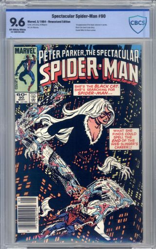 Spectacular Spider - Man 90 (news) Cbcs 9.  6 Black Cat,  1st Spidey Black Costume