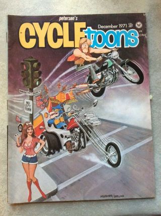 Dec 1971 Cycletoons Motorcycle Chopper Hot Rod Drag Comic Book Cartoons Toons