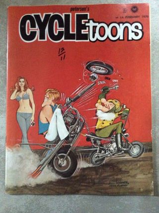 February 1970 Cycletoons Motorcycle Chopper Hot Rod Drag Comic Book Cartoons