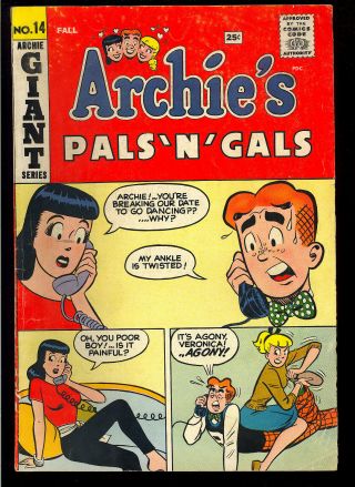 Archie’s Pals ‘n’ Gals 14 Betty & Veronica Silver Age Giant Comic 1960 Vg