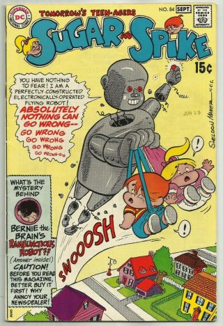 Sugar And Spike 84 (bernie The Brain,  Robot Cover,  Sheldon Mayer) Dc,  1969