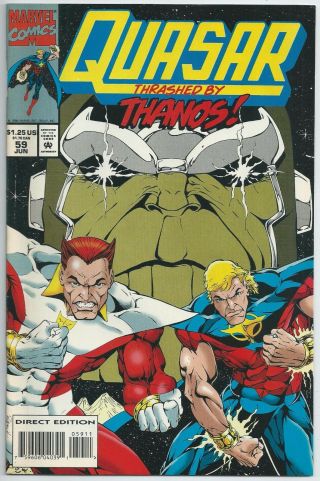Quasar 59 (jun 1994,  Marvel) Infinity Gauntlet Thanos Cover Key Issue Vf