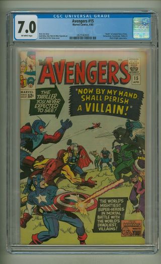 Avengers 15 (cgc 7.  0) O/w Pages; Death Of Baron Zemo; Kirby (c 24211)