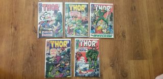 Thor 146 - 150 5 Comics Marvel Bronze Age
