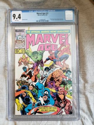 Marvel Age 12 1984 Cgc 9.  4.  1st Spider - Man Black Costume Befor 252 White Pages