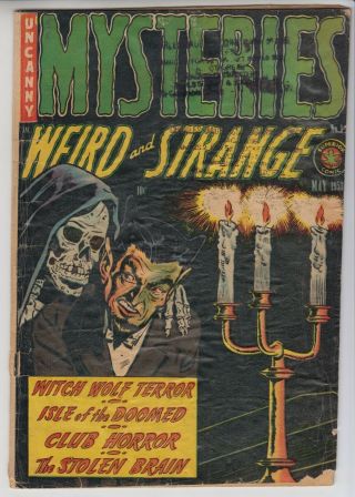 Mysteries Weird & Strange 1 Gd/vg Trimmed Pre - Code Horror 1953 Cents Scarce