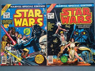 Set Of Star Wars 1 & 2 Marvel Special Edition 1977 Comic Book Large Scale