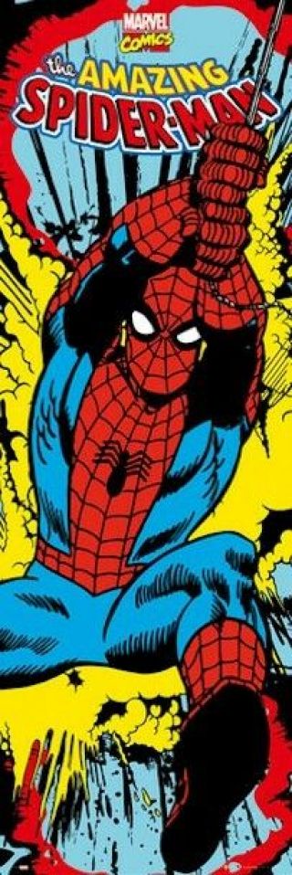 Spider - Man Burst 21x62 Door Size Marvel Comic Art Poster Spiderman