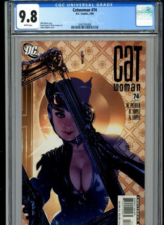 Catwoman 74 Cgc Graded 9.  8 (2008 Dc Comics) Adam Hughes Cover