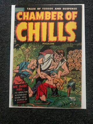 Chamber Of Chills 23 Golden Age Horror Comic 1951 Classic Cover Vg - Skull