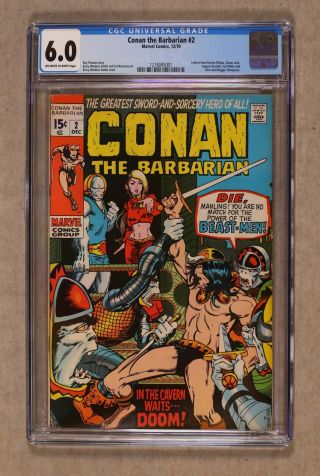 Conan The Barbarian (marvel) 2 1970 Cgc 6.  0 1218045001