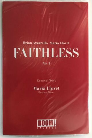 Faithless 1 2nd Print Llovet Erotica Variant Cover Boom Nm Studios Nm