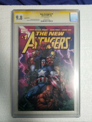 2005 Marvel Comics Avengers 1 Cgc 9.  8 Signed By David Finch