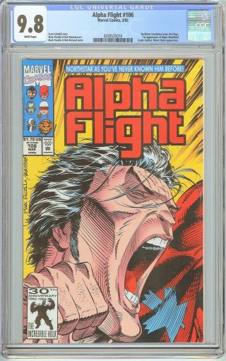 Alpha Flight 106 Cgc 9.  8 White Pages (1992) 2030525010
