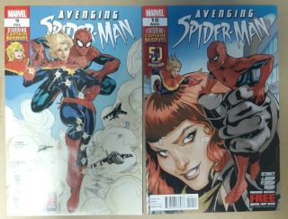 Avenging Spider Man 9 And 10 Captain Marvel Comic Book Nm