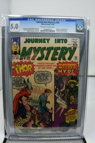 Journey Into Mystery The Mighty Thor 99 Cgc 5.  0 Marvel 1963 1st Surtur Mr Hyde