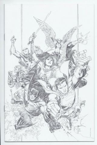 Justice League 1 Jim Cheung Pencils Only Virgin B/w Sketch Variant 2018