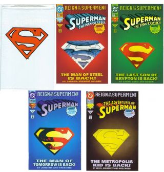 Adventures Of Superman 500 & Reign Of The Supermen 5 Books 1993 Nm/mt 9.  8