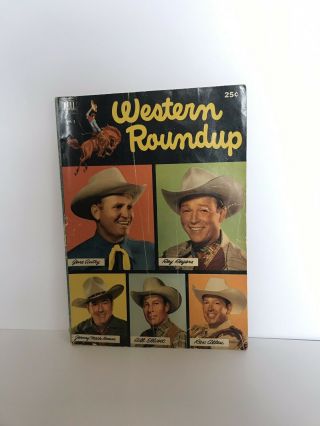 Vintage 1952 Dell Western Roundup 1 Golden Age Comic Book - Photo Cover (j - 5333)