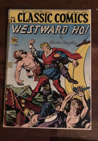 1943 Classic Comics 14 Hrn 13  F,  Beauty Westward Ho By Kingsley