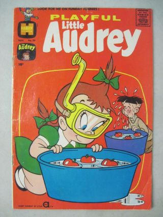Playful Little Audrey 22 November 1960 Harvey Comics Bobbing For Apples Cover