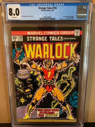 Strange Tales 178 Cgc 8.  0 1st Magus White Pages Marvel Comics 1975 Warlock