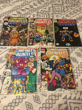 Infinity Gauntlet 1 - 2 - 4 - 5 - 6 Nm Near 1991 Marvel Comic Book Movie End Game