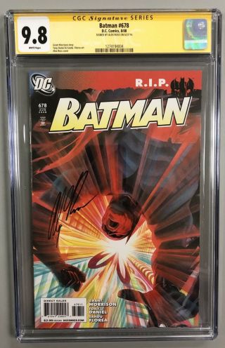 Batman 678 Cgc Ss 9.  8 Signed By Alex Ross R.  I.  P Batman Awesome Cover