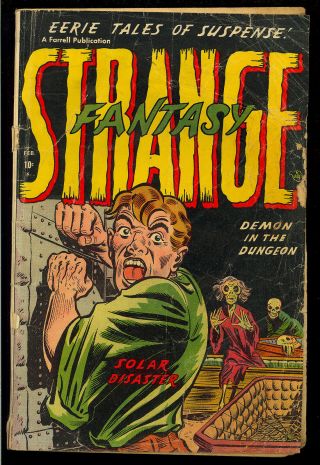 Strange Fantasy 4 Pre - Code Golden Age Farrell Horror Comic 1953 Gd